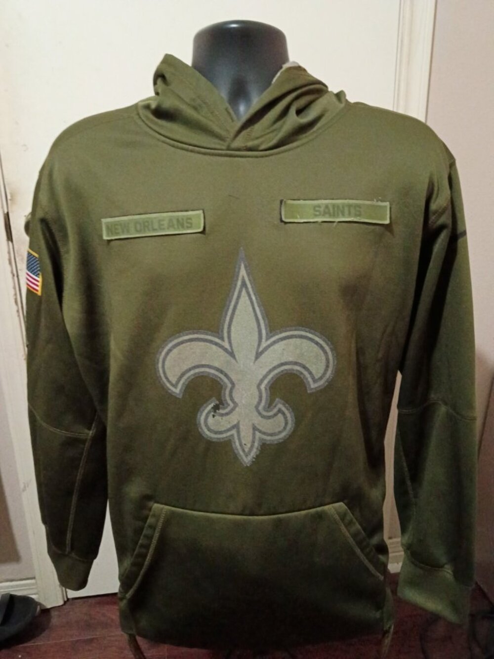 Nike NFL New Orleans Saints Salute to Service Green Hoodie Men's Size XL